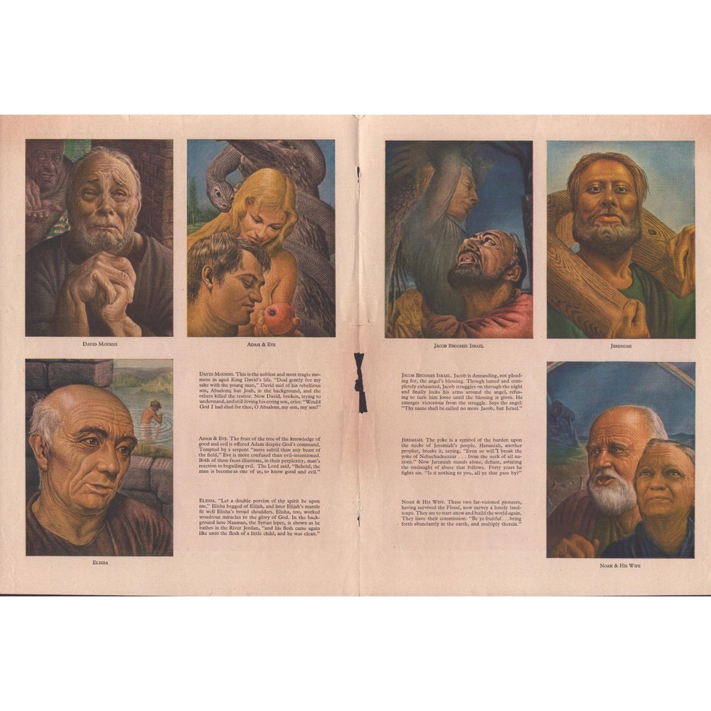Guy Rowe Vintage Biblical Illustration Art Prints Joseph Isaiah David Elisha - Picture 2 of 2